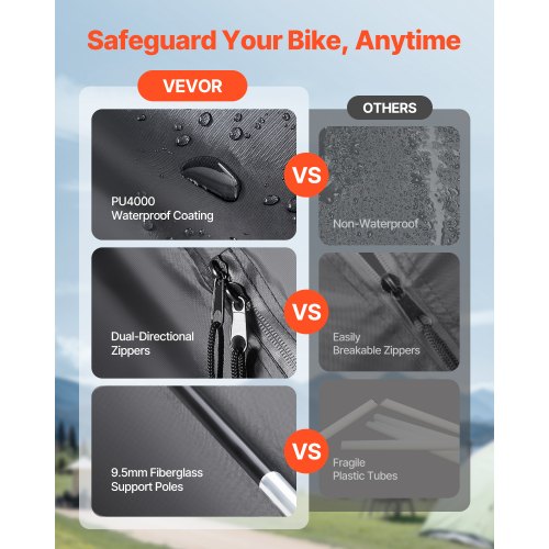 Utomhuscykelförvaringstält Rymligt vattentätt cykeltält för 5 cyklar |  EU