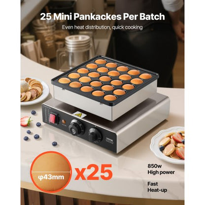 25PCS Mini-Pfannkuchenmaschine, kommerzieller elektrischer niederländischer Bäcker, Poffertjes-Grill | EU