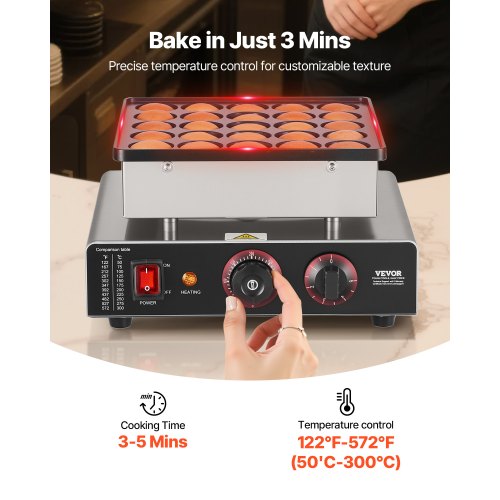 25PCS Mini-Pfannkuchenmaschine, kommerzieller elektrischer niederländischer Bäcker, Poffertjes-Grill | EU
