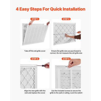 return air filter grille fits duct opening W30 x H20 inch with filter | EU