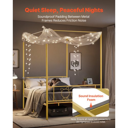 Fullstor himmelsäng i metall med huvudgavel och himmelssäng |  EU