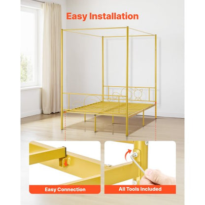 Fullstor himmelsäng i metall med huvudgavel och himmelssäng |  EU