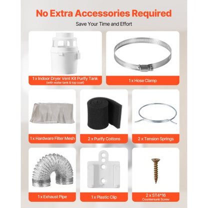 3-in-1-Entlüftungsset für Trockner im Innenbereich mit elektrischem Trocknereimer und 150 cm Schlauch