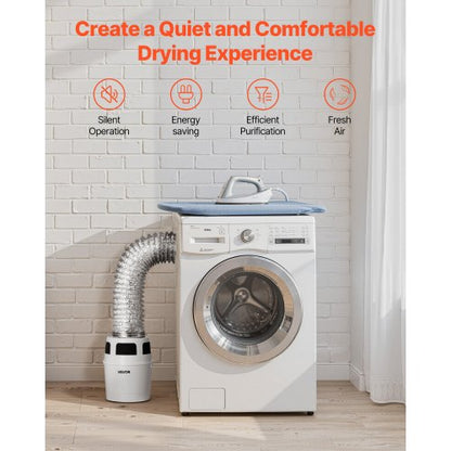 3-in-1-Entlüftungsset für Trockner im Innenbereich mit elektrischem Trocknereimer und 150 cm Schlauch