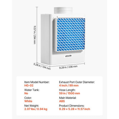 3-in-1-Entlüftungsset für Wäschetrockner im Innenbereich. ABS-Material, passend für 99-mm-Abluftöffnung.