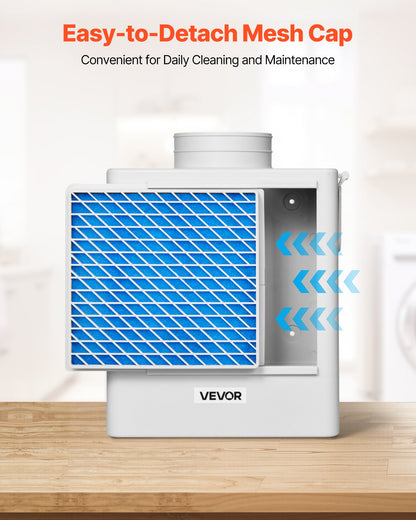 3-in-1 Indoor Dryer Vent Kit,Premium ABS Material Fits 4 inch Exhaust Port, Smart Overheating Reminder Exhaust Hood & Easy-to-Detach Mesh Cap & Multi-layer Purification with 4 Replacement Pads