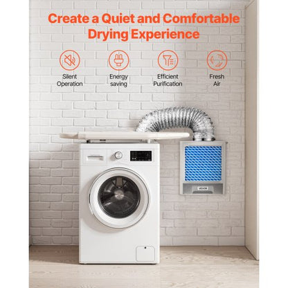 3-in-1-Entlüftungsset für Indoor-Wäschetrockner mit Wasserkasten passend für 99 mm Abluftrohr