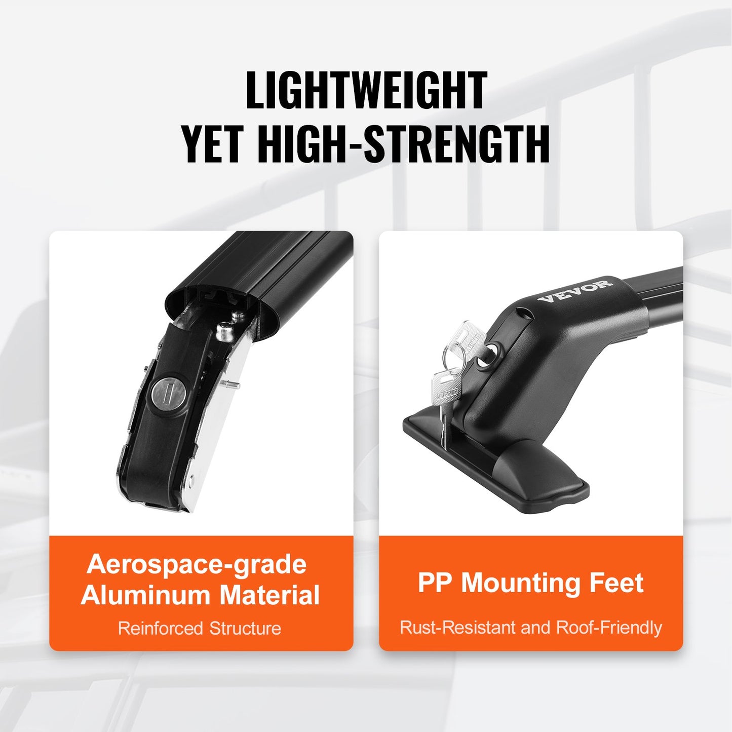 Universelle Dachträger-Querstange für Fahrzeuge mit nacktem Dach aus Aluminium mit Schloss