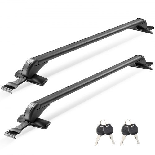 Roof Rack Cross Bars, Universal Fit for Naked Roofs Without Raised Rails/Flush Rail/Black Moldings, 165 LBS Capacity, Lockable Heavy Duty Aluminum Crossbar Racks Roof Rail Rooftop Luggage Canoe