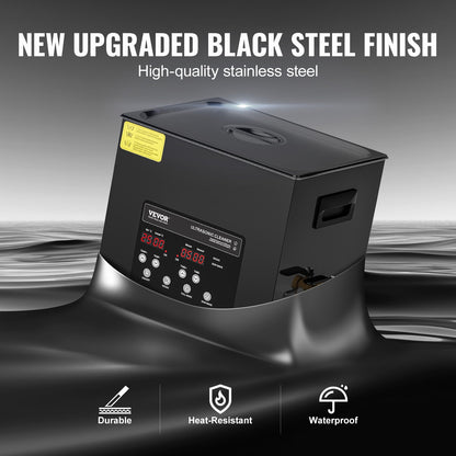 10L Ultra Sonic Cleaner, 240W Digital Ultrasonic Cleaning Machine with Gentle Mode & Upgraded Degassing, 40kHz Industrial Ultrasound Cleaner with Heater & Timer for Retainer, Jewelry, Tools
