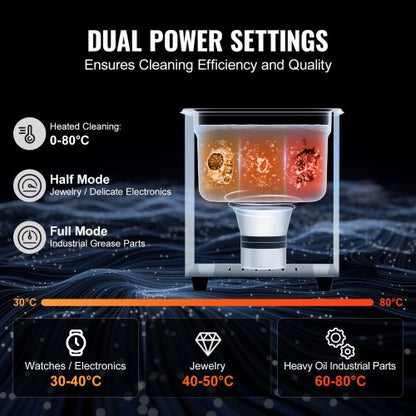 2L Ultra Sonic Cleaner Cleaning Machine with Basket Heater and Timer 60W | EU