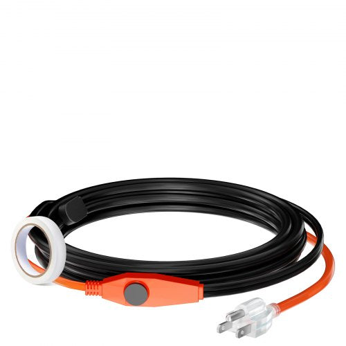 Pipe Heating Cable, 9FT 7W/FT Heat Tape for Pipes with Built-in Thermostat, Water Pipe Heat Cable Protects PVC Hose, Metal and Plastic Pipe from Freezing