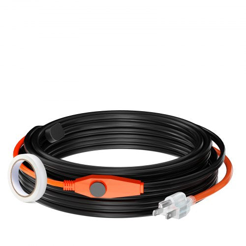 Pipe Heating Cable, 30FT 7W/FT Heat Tape for Pipes with Built-in Thermostat, Water Pipe Heat Cable Protects PVC Hose, Metal and Plastic Pipe from Freezing
