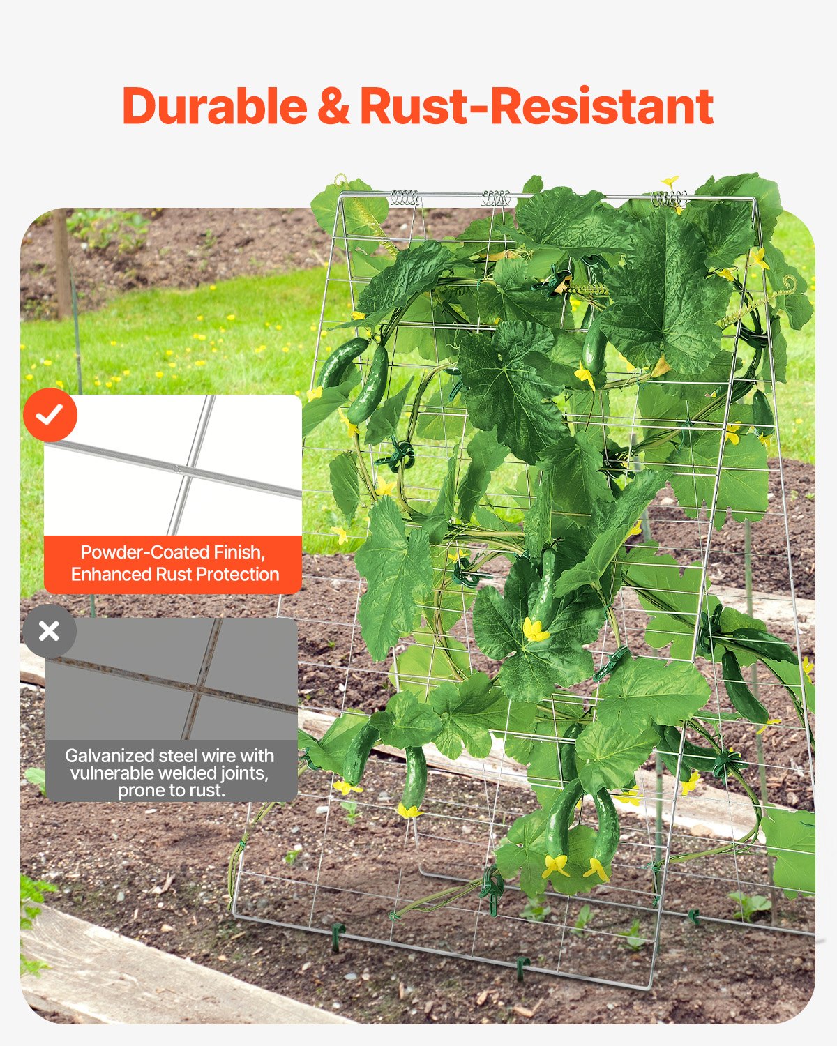 A-Rahmen-Gurkenspalier, 88,9 x 139,7 cm, zusammenklappbares Gartenspalier aus Metall
