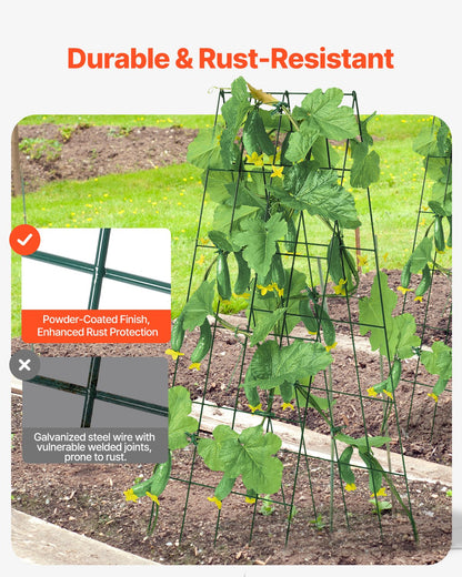 A-Frame gurka spaljé 39" x 32" hopfällbar trädgårdsspaljé i metall