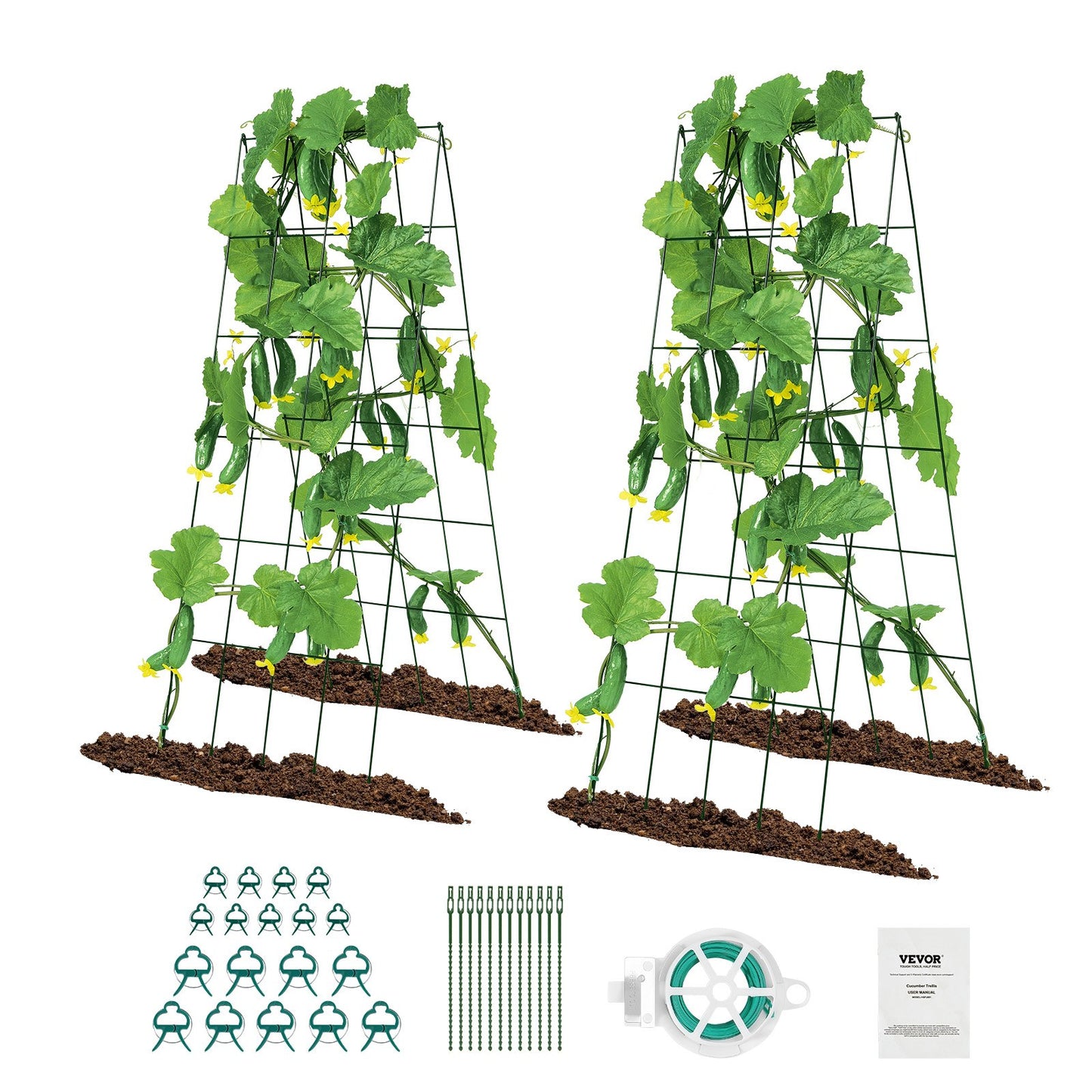 A-Frame gurka spaljé 39" x 32" hopfällbar trädgårdsspaljé i metall