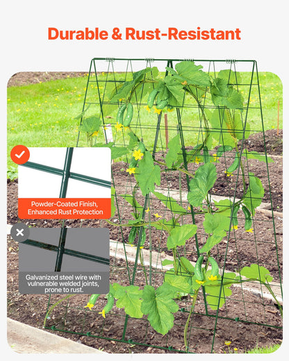 A-Frame gurka spaljé 46" x 32" hopfällbar trädgårdsspaljé i metall