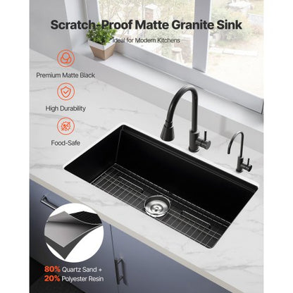 84 cm granite sink undermount single bowl for RV bar