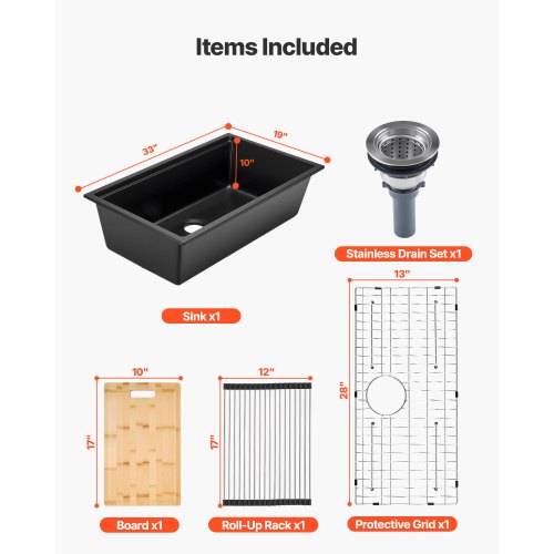 84 cm granite sink undermount single bowl for RV bar