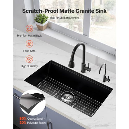 76 cm granite sink undermount single bowl for RV bar