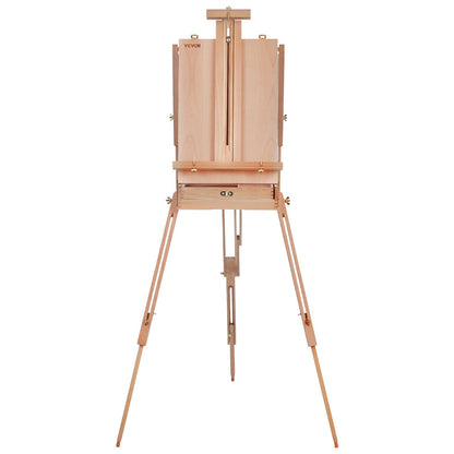 French Easel Hold Canvas to 34" Beechwood Foldable Sketchbox Easel Box