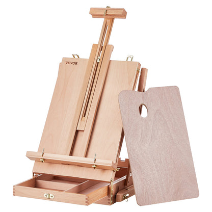 French Easel Hold Canvas to 34" Beechwood Foldable Sketchbox Easel Box