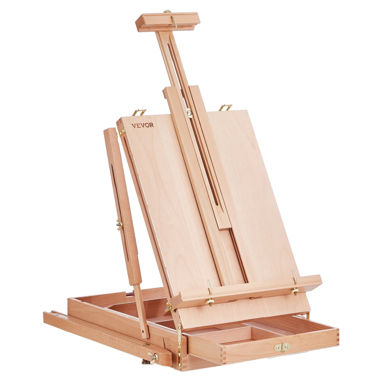 French Easel Hold Canvas to 34" Beechwood Foldable Sketchbox Easel Box