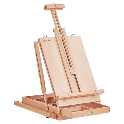 French Easel Hold Canvas to 34" Beechwood Foldable Sketchbox Easel Box