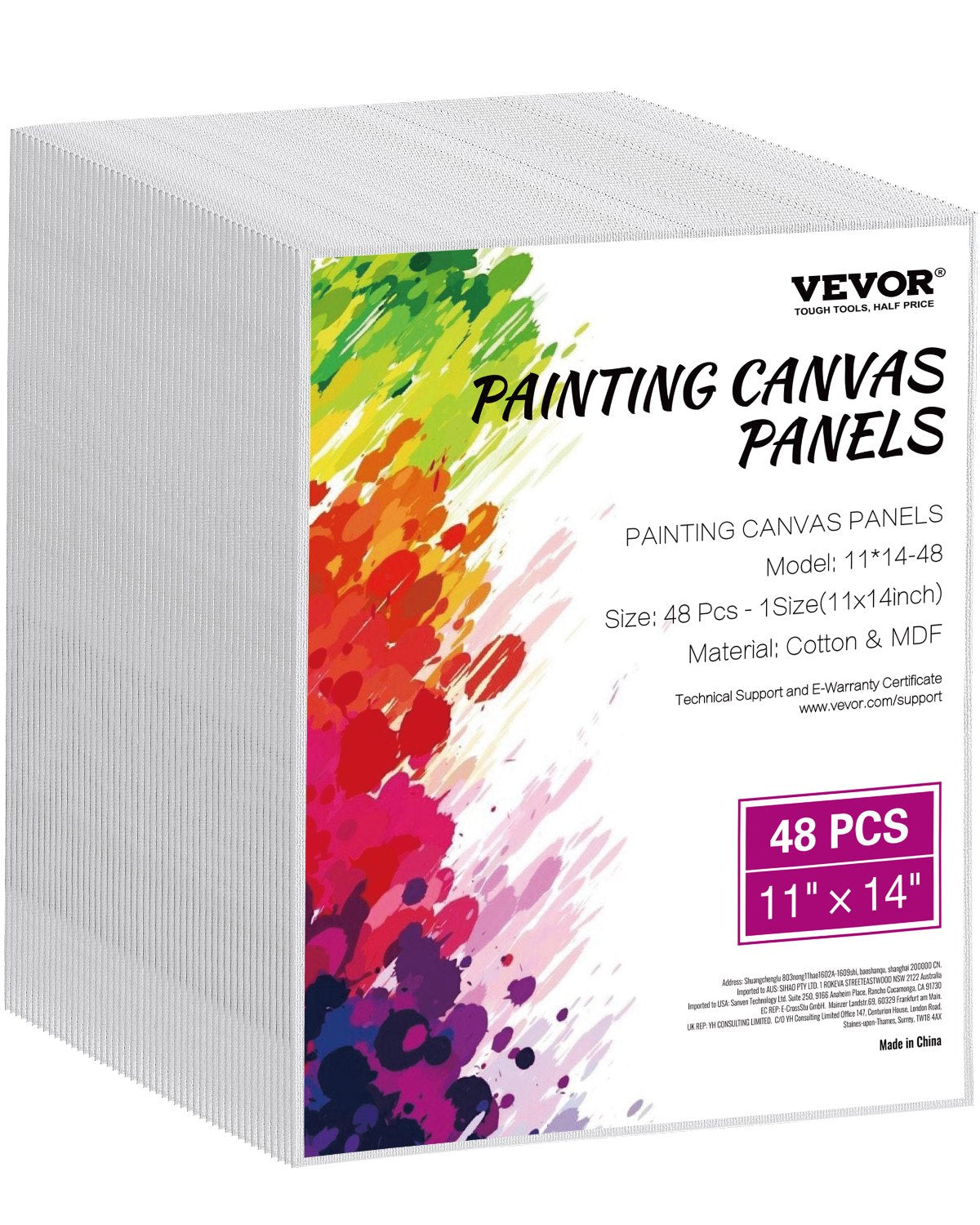 Canvas Boards for Painting 48-Pack 11 x 14 Inch Blank Canvases for Painting