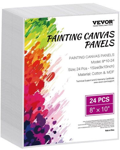 Canvas Boards for Painting 24-Pack 8 x 10 Inch Blank Canvases for Painting