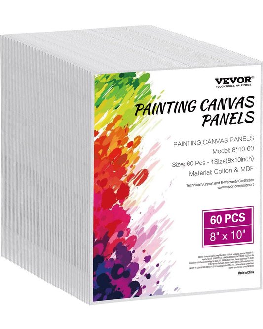 Canvas Boards for Painting 60-Pack 8 x 10 Inch Blank Canvases for Painting
