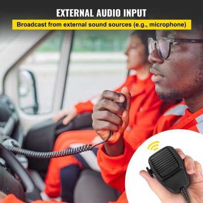 200W Car Warning Alarm Vehicle 7 Sounds Loud Warning Alarm Kit MIC System Emergency Fire Siren PA Speaker