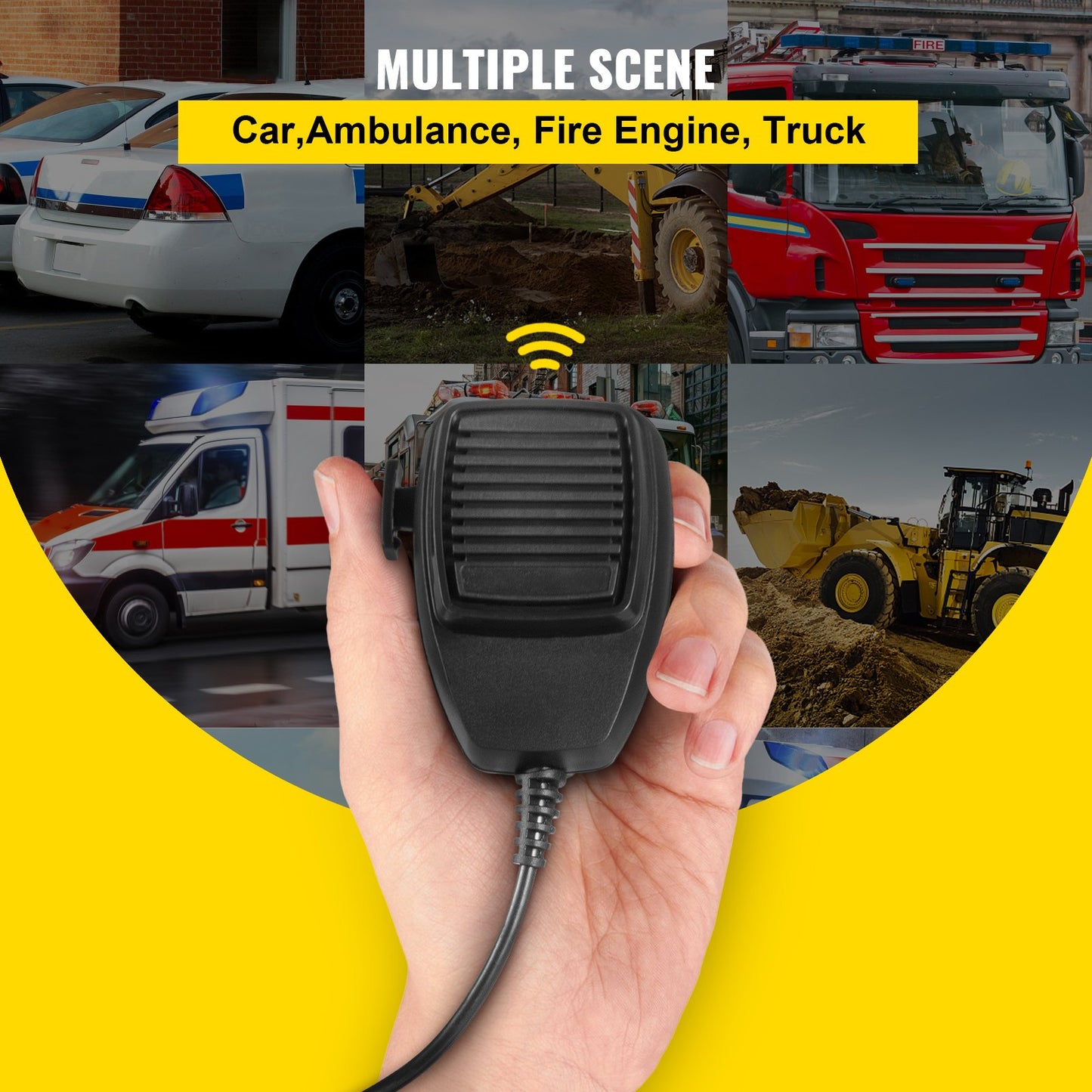 200W Car Warning Alarm Vehicle 7 Sounds Loud Warning Alarm Kit MIC System Emergency Fire Siren PA Speaker