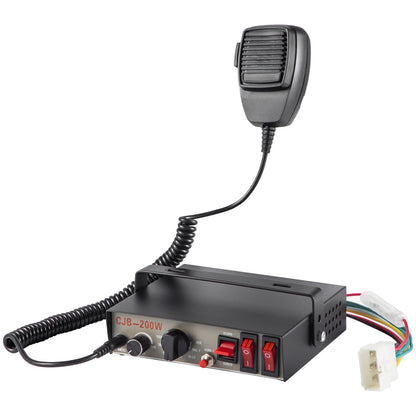 200W Car Warning Alarm Vehicle 7 Sounds Loud Warning Alarm Kit MIC System Emergency Fire Siren PA Speaker