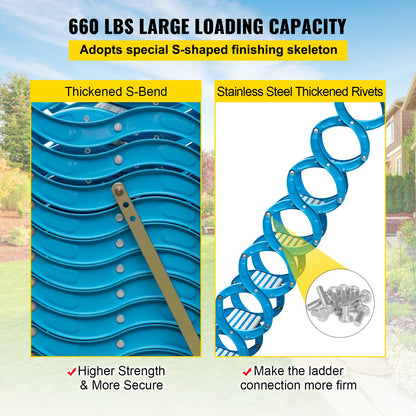 Attic Steps Pull Down 12 Steps Attic Stairs, Alloy Attic Access Ladder, Blue Pulldown Attic Stairs, Wall-mounted Folding Stairs for Attic, Retractable Attic Ladder with Armrests, 9.8 feet Height