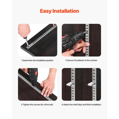 Regalschiene 72,3 Zoll, 20er-Pack verstellbare wandmontierte Stahlregale, Pilaster | EU