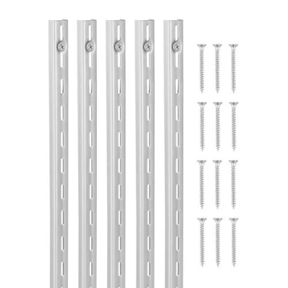 Hyllskena 94 cm, 10-pack justerbara väggmonterade hyllor i stål, pilaster |  EU