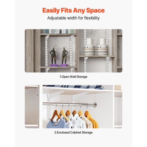 hyllskena 60 tum 5-pack justerbar stålväggmonterad hylla pilaster