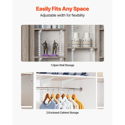 hyllskena 60 tum 5-pack justerbar stålväggmonterad hylla pilaster