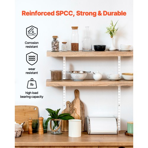 hyllskena 60 tum 5-pack justerbar stålväggmonterad hylla pilaster