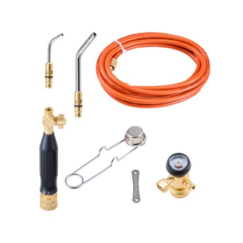 Air Acetylene Torch Kit, Acetylene Gas Welding Tool with 149'' Hose, 2 Welding Tips, CGA200 Regulator & Torch Handle, Gas Brazing Welder for Home DIY Industrial Sites (without Gas Cylinder)