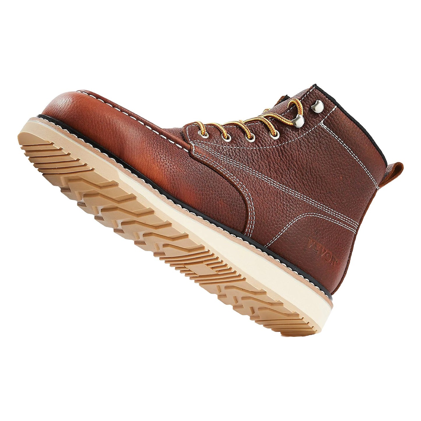 Arbeitsstiefel mit Stahlkappe, UK-Größe 8,5, wasserdicht, Moc Toe für Herren, rutschfest