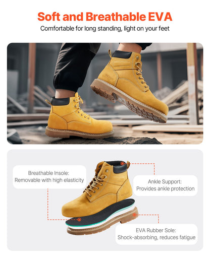 Arbeitsstiefel mit Stahlkappe, UK-Größe 12, wasserdicht, für Herren, rutschfest