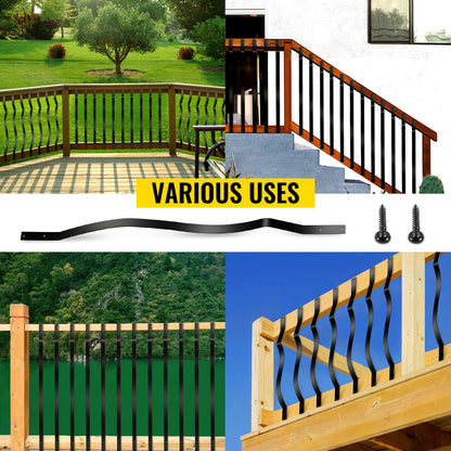 Deck Balusters, 61 Pack Metal Deck Spindles, 29.5\"x1\" Staircase Baluster with Screws, Aluminum Alloy Deck Railing for Wood and Composite Deck, Stylish Baluster for Outdoor Stair Deck Porch