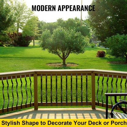 Deck Balusters, 26 Pack Metal Deck Spindles, 32.25\"x1\" Staircase Baluster with Screws, Aluminum Alloy Deck Railing for Wood and Composite Deck, Stylish Baluster for Outdoor Stair Deck Porch