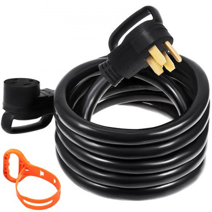 25 FT 50Amp RV Extension Cord NEMA N14-50P to N14-50R, 125 / 250V Heavy Duty STW 6/3+ 8/1 RV Power Cord, for EV Charging and RV Trailer Campers