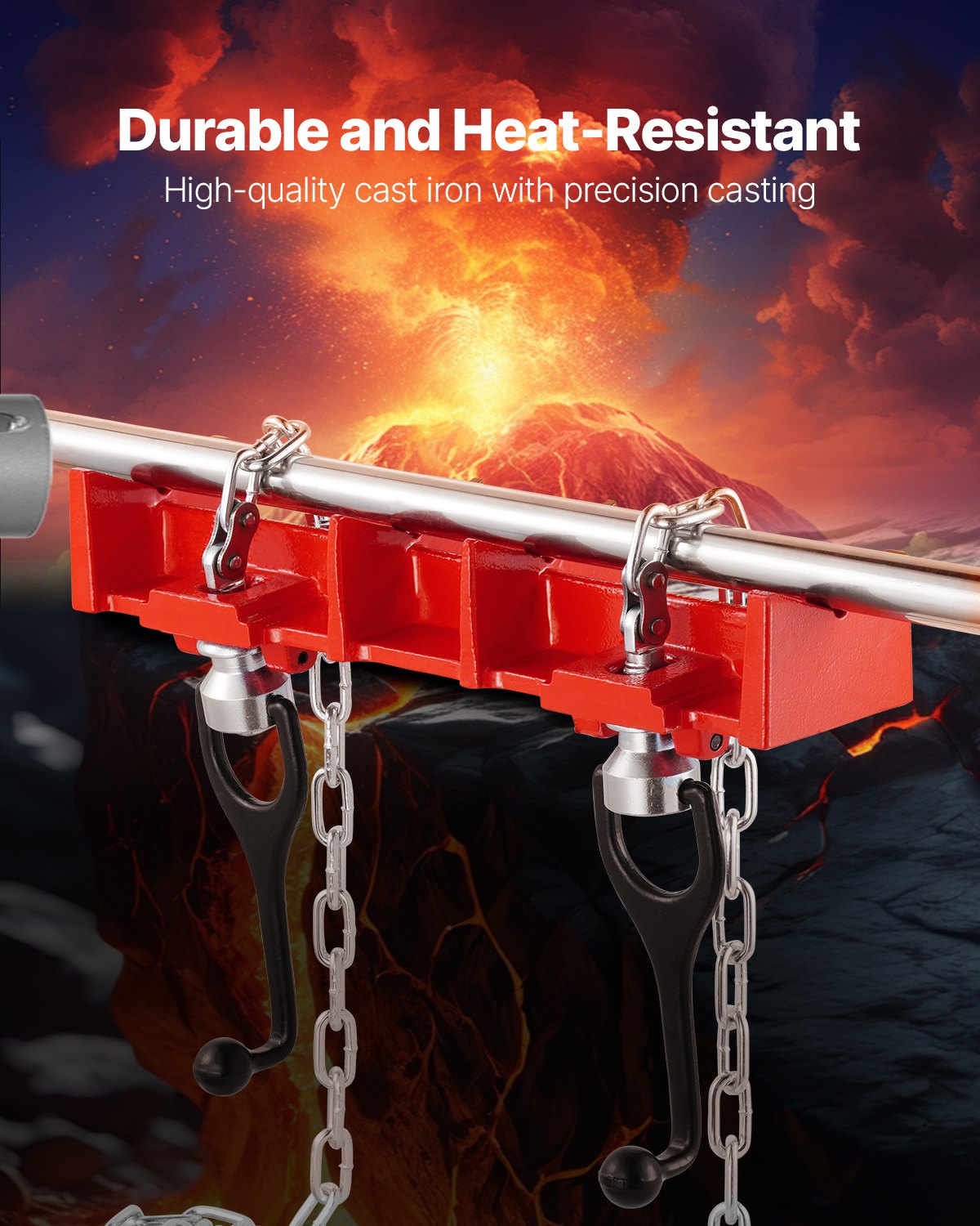 Pipe Welding Vise, 1/2" to 8" Pipe Welding Clamp with Dual Chains & Crank Handles, Heavy-Duty Cast Iron Welding Vise for a Variety of Pipes