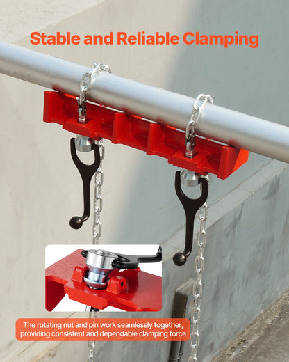 Pipe Welding Vise, 1/2" to 8" Pipe Welding Clamp with Dual Chains & Crank Handles, Heavy-Duty Cast Iron Welding Vise for a Variety of Pipes