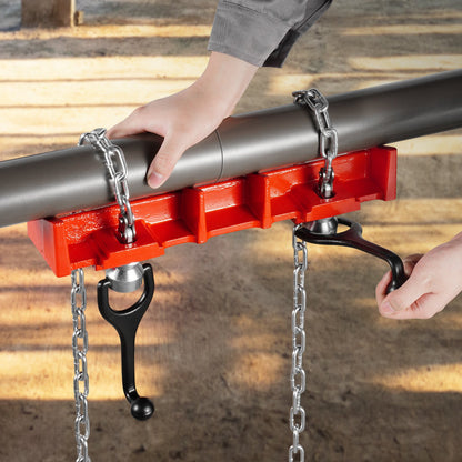 Pipe Welding Vise, 1/2" to 8" Pipe Welding Clamp with Dual Chains & Crank Handles, Heavy-Duty Cast Iron Welding Vise for a Variety of Pipes