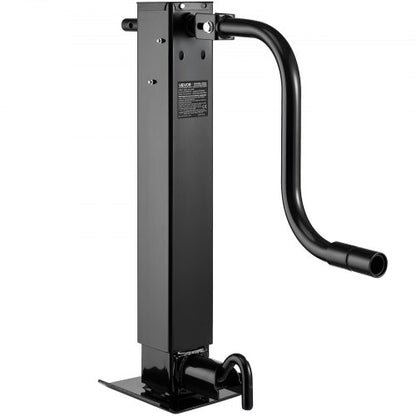 Heavy-Duty Trailer Jack, 12,000 lbs Load Capacity, Sidewind Square Direct Weld-on Trailer Jack with Handle Crank, Adjustable Drop Leg, 26-Inch Travel for Lifting RV, Utility, Yacht Trailers